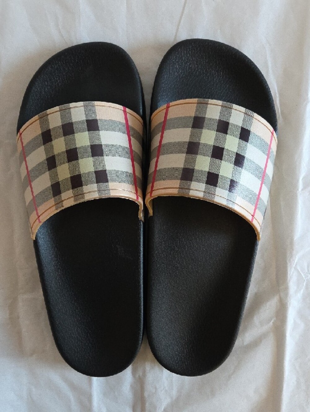 Burberry Vintage Check Archive Beige Slide Sandals - Picture 1 of 9